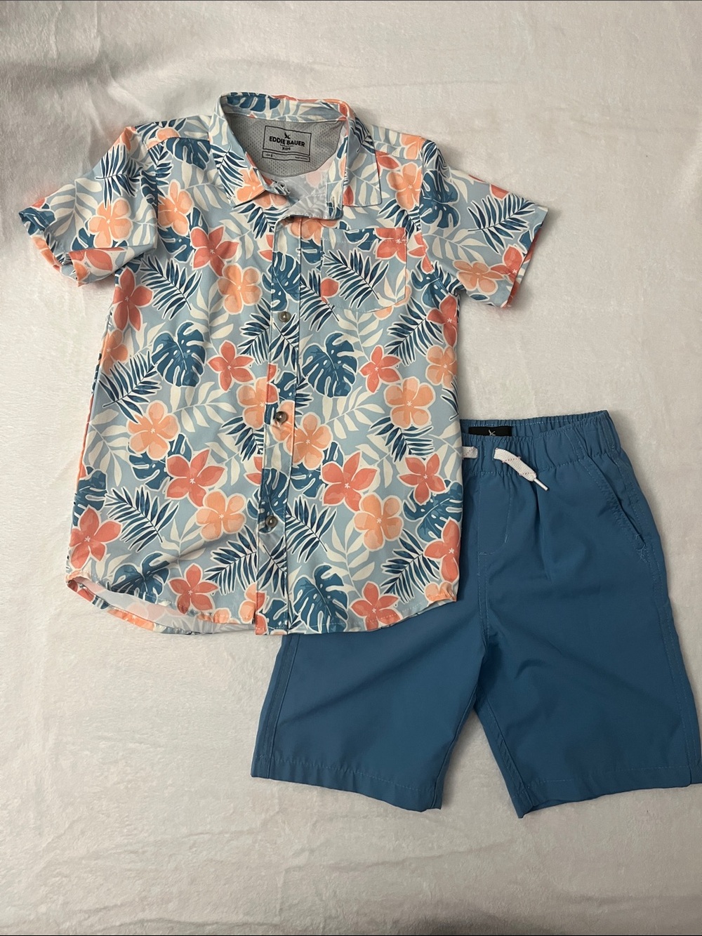 Eddie Bauer Kids Tropical Floral Button-Up Shirt Set